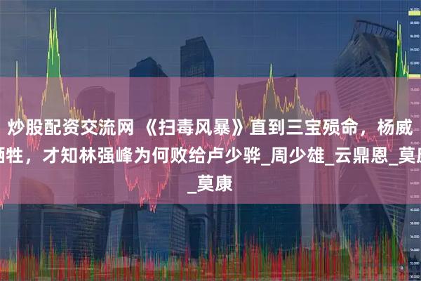 炒股配资交流网 《扫毒风暴》直到三宝殒命，杨威牺牲，才知林强峰为何败给卢少骅_周少雄_云鼎恩_莫康